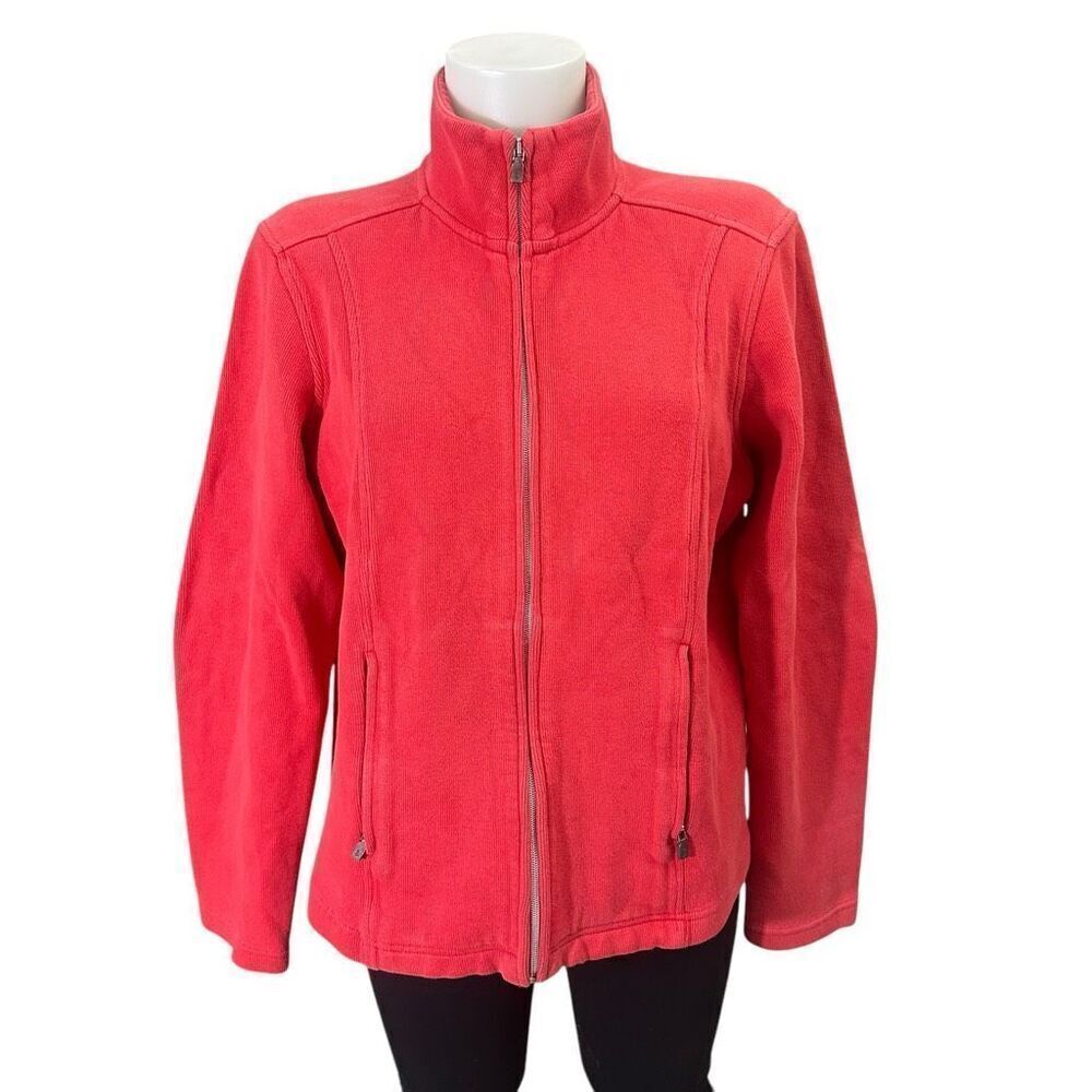 Tommy Bahama Women’s Red Zip Thick Cotton High Neck Jacket sz large